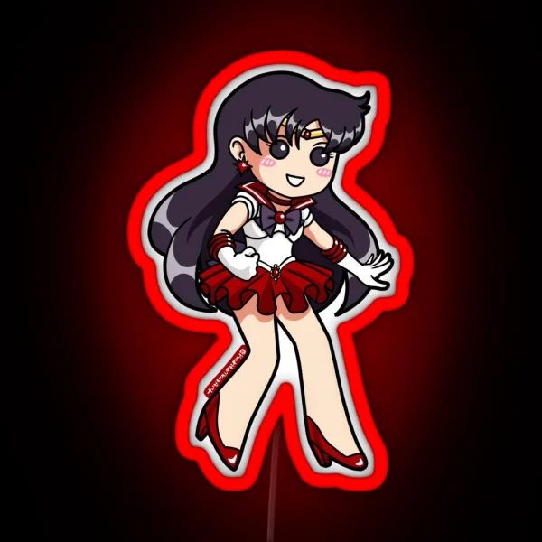 Sailor Mars Chibi RGB Neon Sign