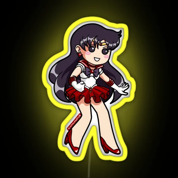 Sailor Mars Chibi RGB Neon Sign