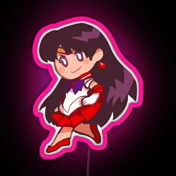 Sailor Mars Chibi RGB Neon Sign