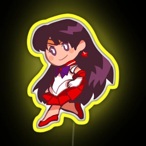 Sailor Mars Chibi RGB Neon Sign