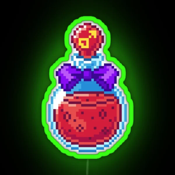 Sailor Mars Potion Pixel Art RGB Neon Sign