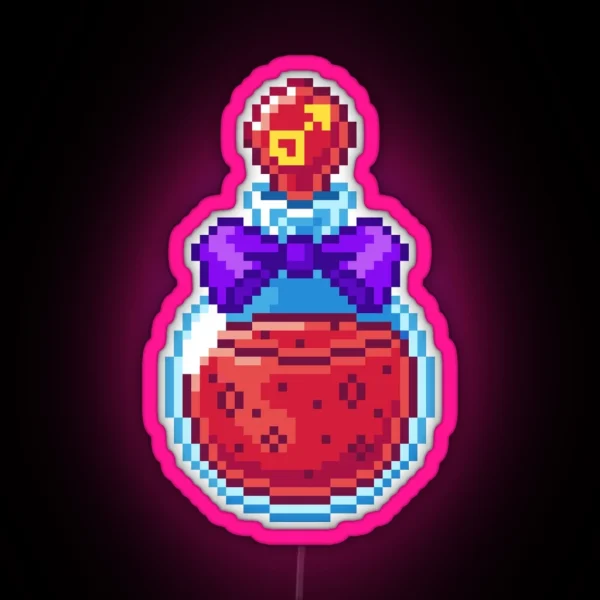 Sailor Mars Potion Pixel Art RGB Neon Sign