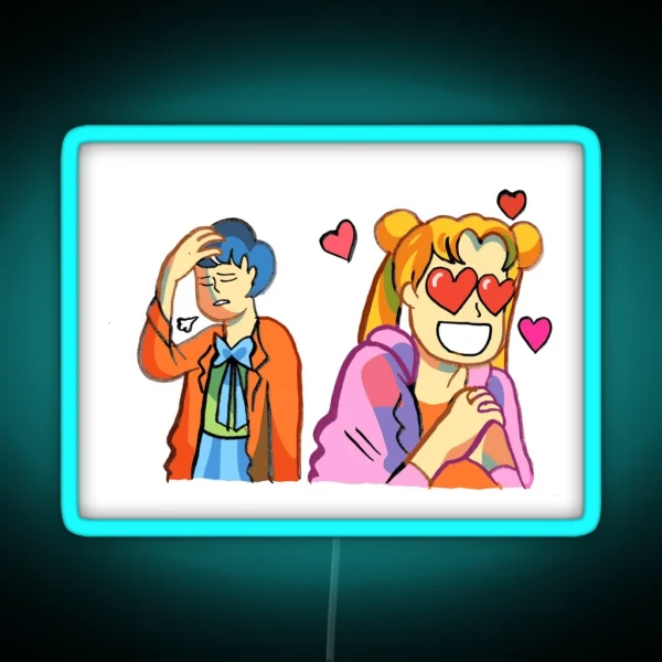 Sailor Mercury And Sailor Moon RGB Neon Sign
