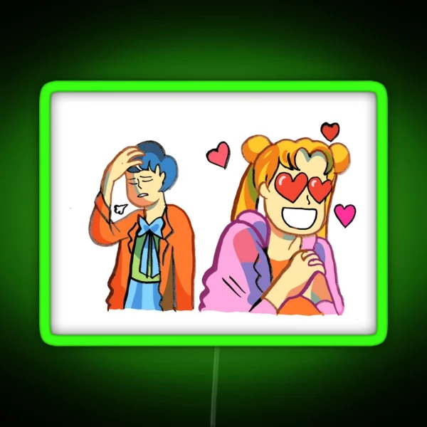 Sailor Mercury And Sailor Moon RGB Neon Sign