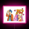 sailor mercury and sailor moon neon rgb pink sign