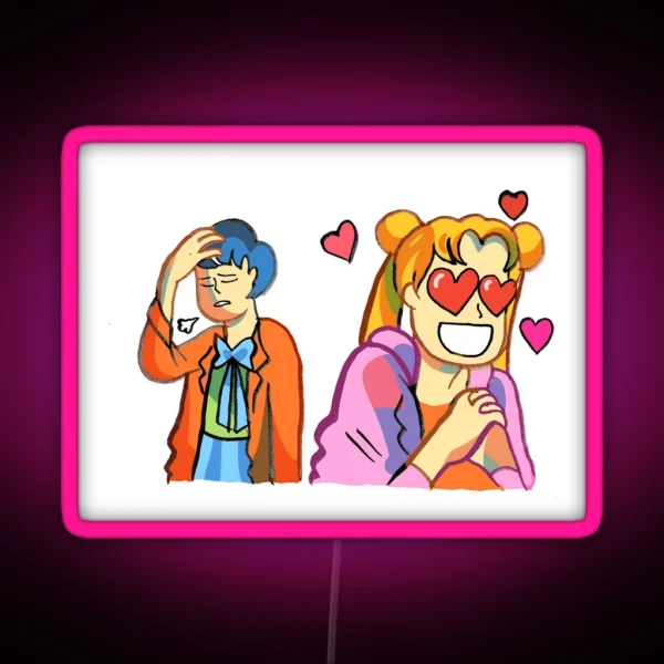 Sailor Mercury And Sailor Moon RGB Neon Sign