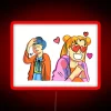 Sailor Mercury and Sailor Moon Neon Sign with RGB Red