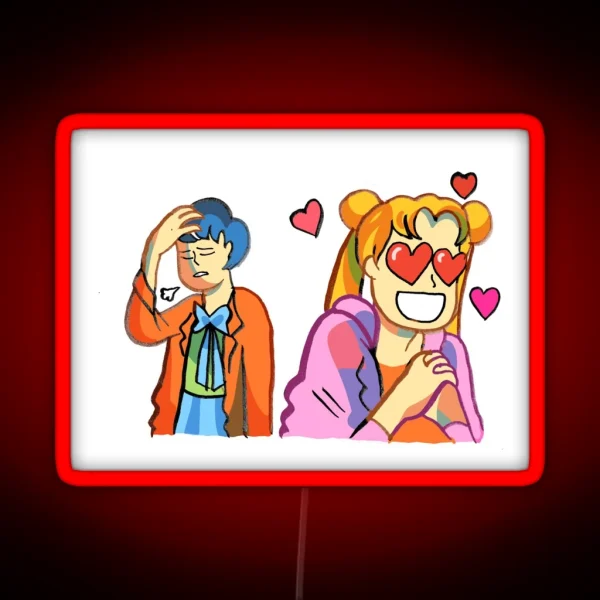 Sailor Mercury And Sailor Moon RGB Neon Sign