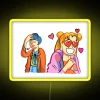 Sailor Mercury and Sailor Moon RGB Neon Sign Yellow