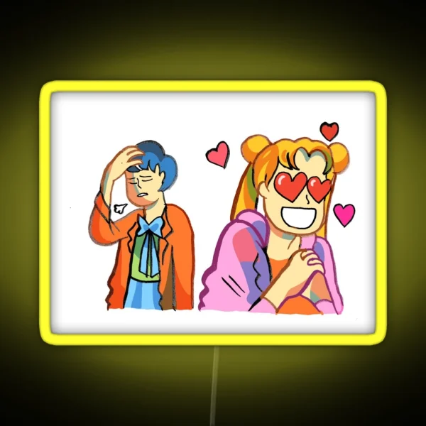 Sailor Mercury And Sailor Moon RGB Neon Sign