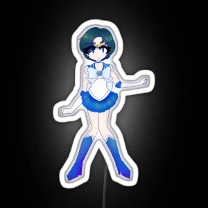 Sailor Mercury Blue Lineart Version RGB Neon Sign
