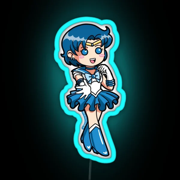 Sailor Mercury Chibi RGB Neon Sign