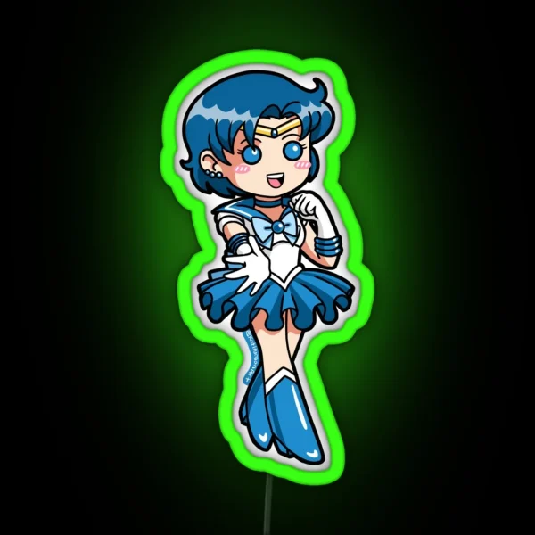 Sailor Mercury Chibi RGB Neon Sign