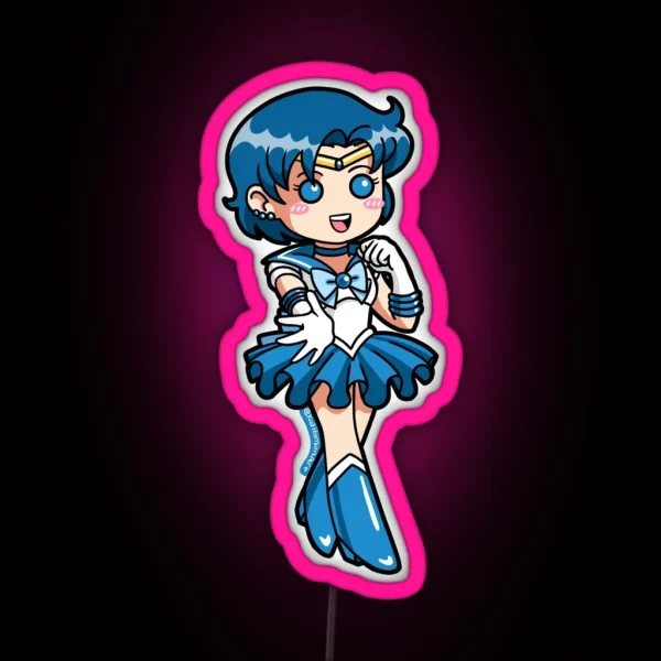 Sailor Mercury Chibi RGB Neon Sign