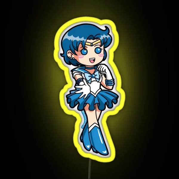 Sailor Mercury Chibi RGB Neon Sign