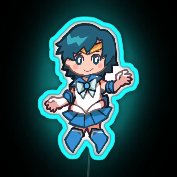 Sailor Mercury Chibi RGB Neon Sign