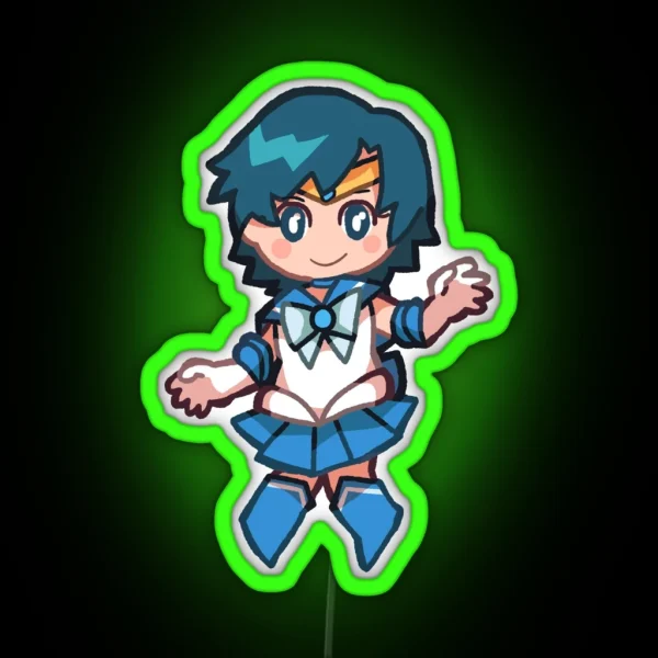 Sailor Mercury Chibi RGB Neon Sign