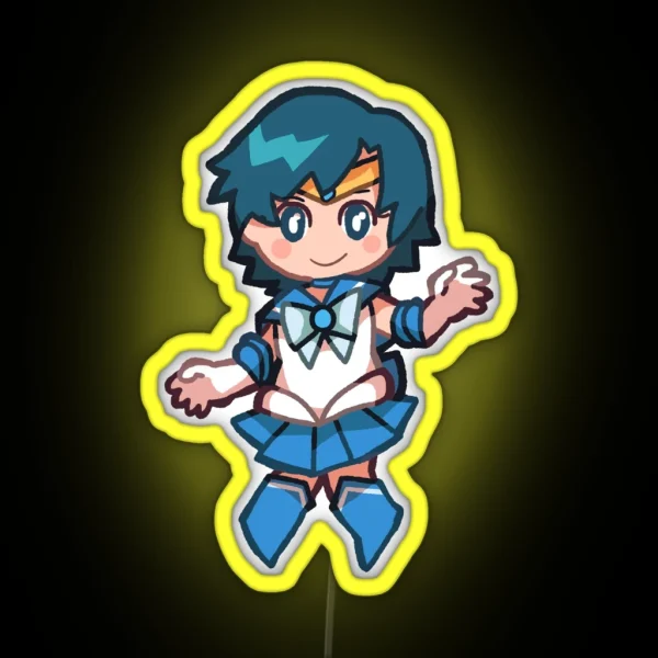 Sailor Mercury Chibi RGB Neon Sign