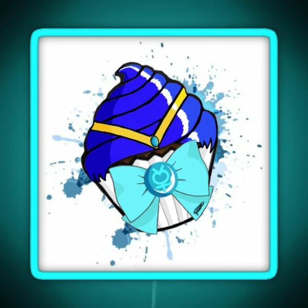 Sailor Mercury Cupcake RGB Neon Sign