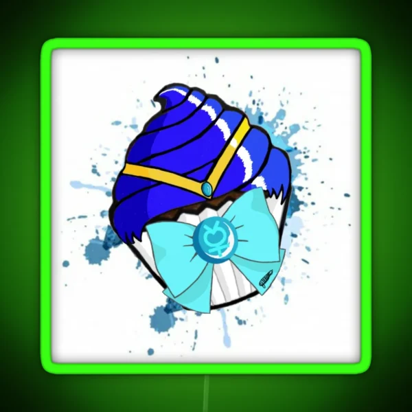 Sailor Mercury Cupcake RGB Neon Sign