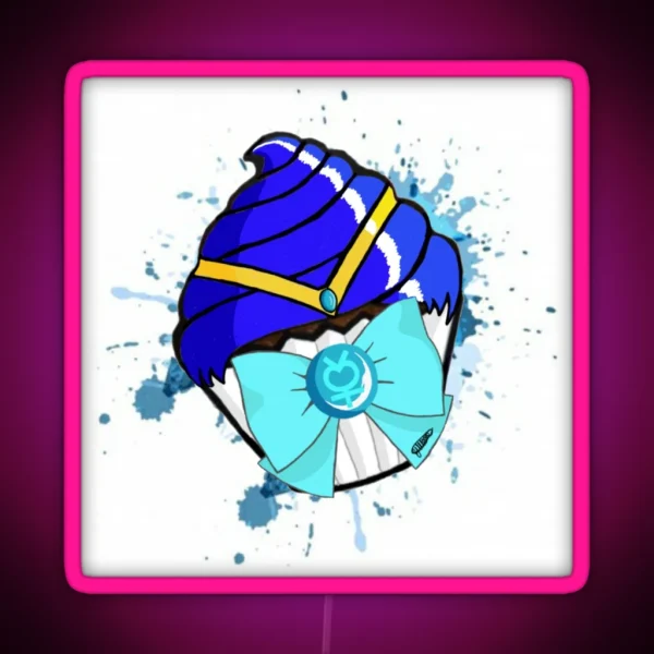 Sailor Mercury Cupcake RGB Neon Sign