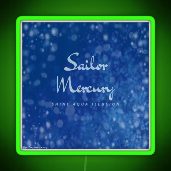 Sailor Mercury Design RGB Neon Sign
