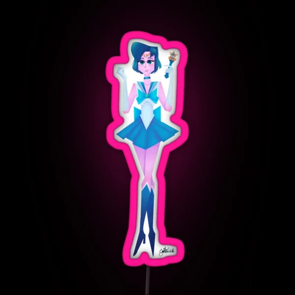 Sailor Mercury Illustration RGB Neon Sign