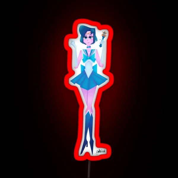 Sailor Mercury Illustration RGB Neon Sign