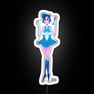 Sailor Mercury Illustration RGB Neon Sign