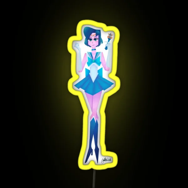 Sailor Mercury Illustration RGB Neon Sign