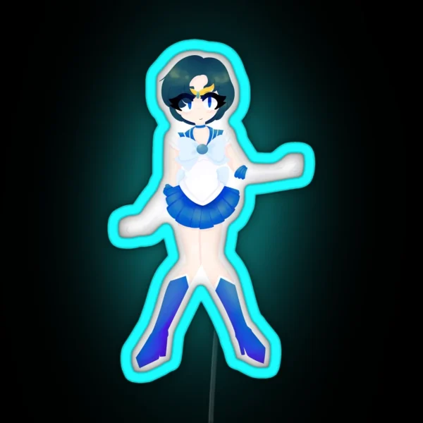 Sailor Mercury Lineless Version RGB Neon Sign