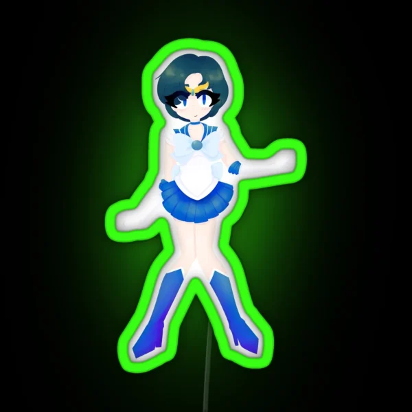 Sailor Mercury Lineless Version RGB Neon Sign