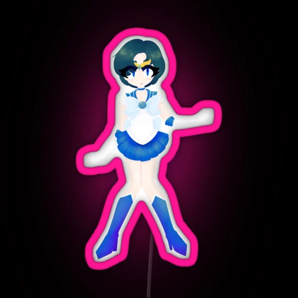 Sailor Mercury Lineless Version RGB Neon Sign