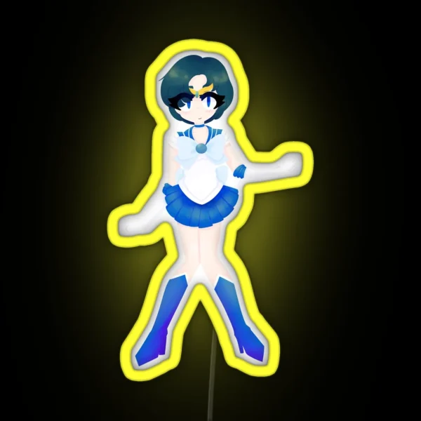 Sailor Mercury Lineless Version RGB Neon Sign