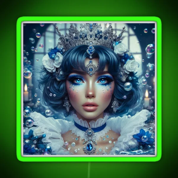 Sailor Mercury Royal Rococo Portrait RGB Neon Sign