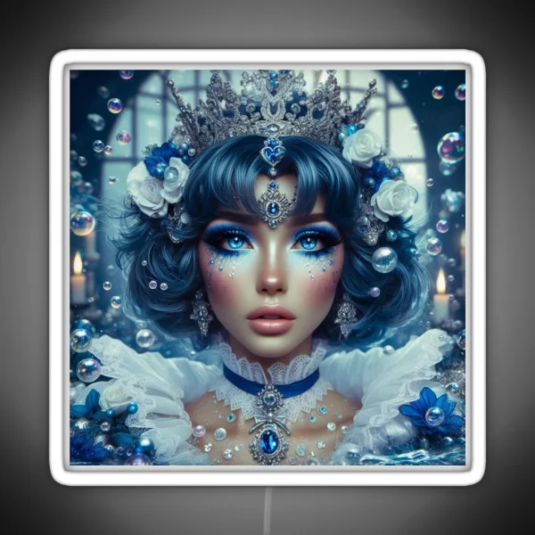 Sailor Mercury Royal Rococo Portrait RGB Neon Sign