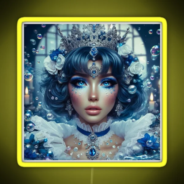 Sailor Mercury Royal Rococo Portrait RGB Neon Sign