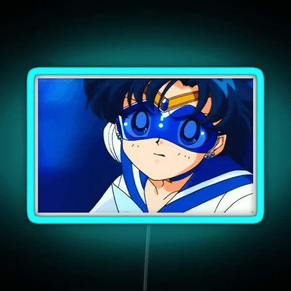Sailor Mercury Serious Expression RGB Neon Sign