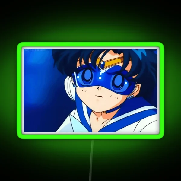 Sailor Mercury Serious Expression RGB Neon Sign