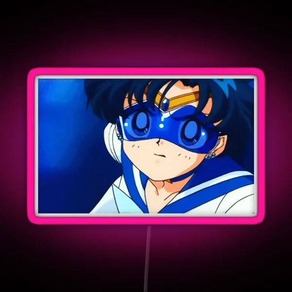 Sailor Mercury Serious Expression RGB Neon Sign