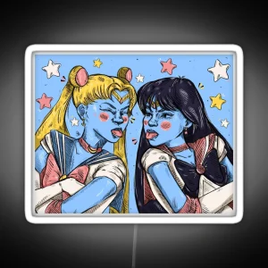 Sailor Moon And Mars RGB Neon Sign