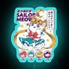 sailor moon cats neon sign rgb blue