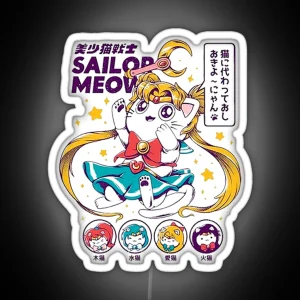 Sailor Moon Cats RGB Neon Sign