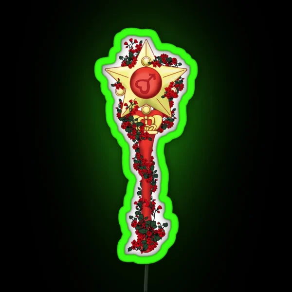 Sailor Moon Flower Stick Wand Mars RGB Neon Sign