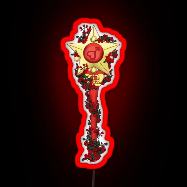 Sailor Moon Flower Stick Wand Mars RGB Neon Sign