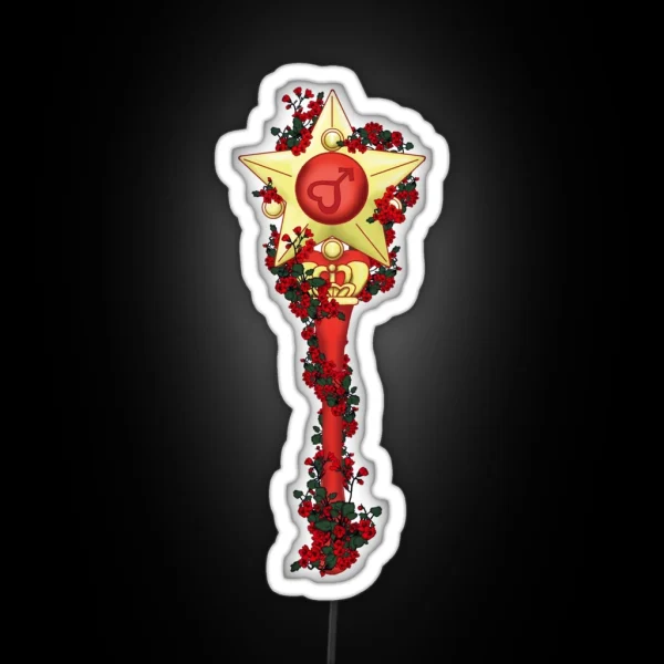 Sailor Moon Flower Stick Wand Mars RGB Neon Sign