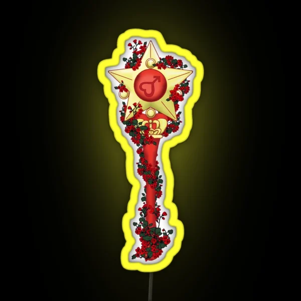 Sailor Moon Flower Stick Wand Mars RGB Neon Sign