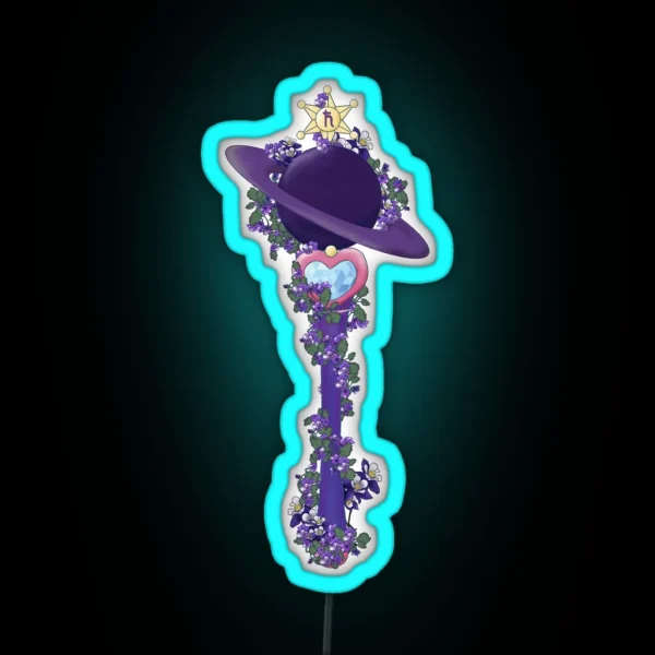 Sailor Moon Flower Stick Wand Saturn RGB Neon Sign