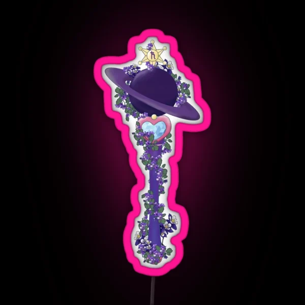 Sailor Moon Flower Stick Wand Saturn RGB Neon Sign