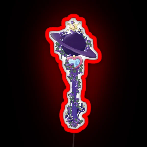 Sailor Moon Flower Stick Wand Saturn RGB Neon Sign